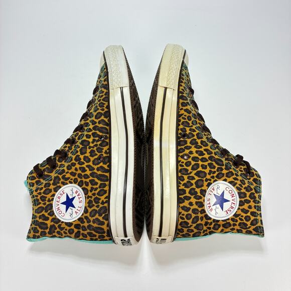 Converse Chuck 70 Hi Varsity Remix Brown Cheetah High Top Sneakers Womens Sz 9.5 - Picture 7 of 10